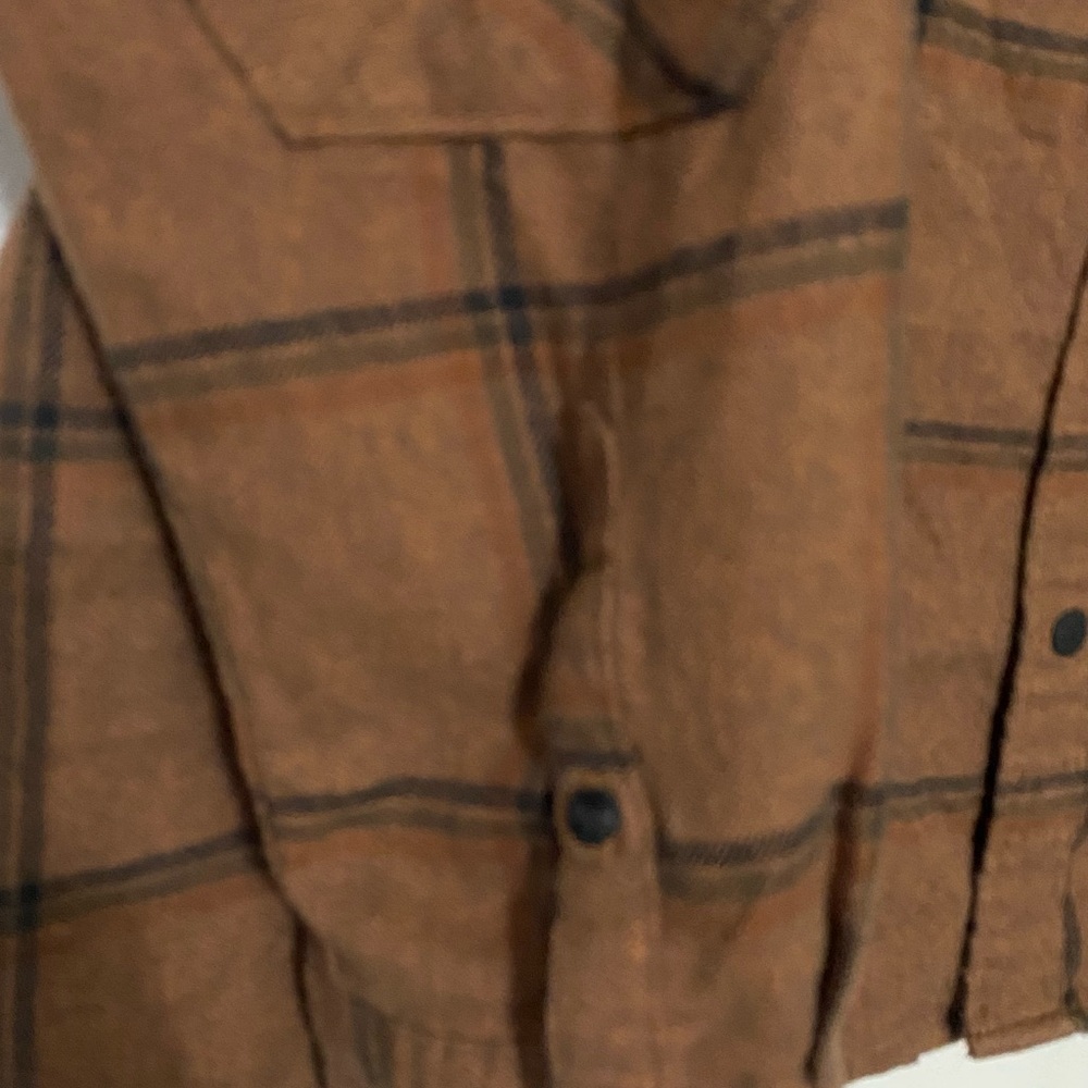 Roark Earthy Tone Checkered Flannel Outdoors Brown Black Shirt - Picture 7 of 9